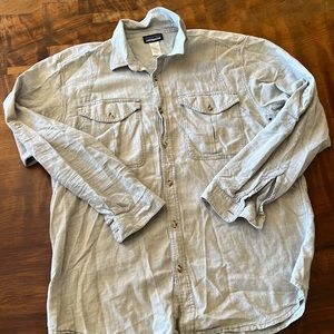 Patagonia Mens Button Down Gray Size Large